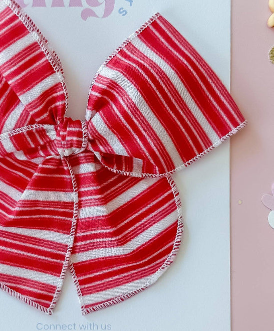 Candy Cane Stripe Bow