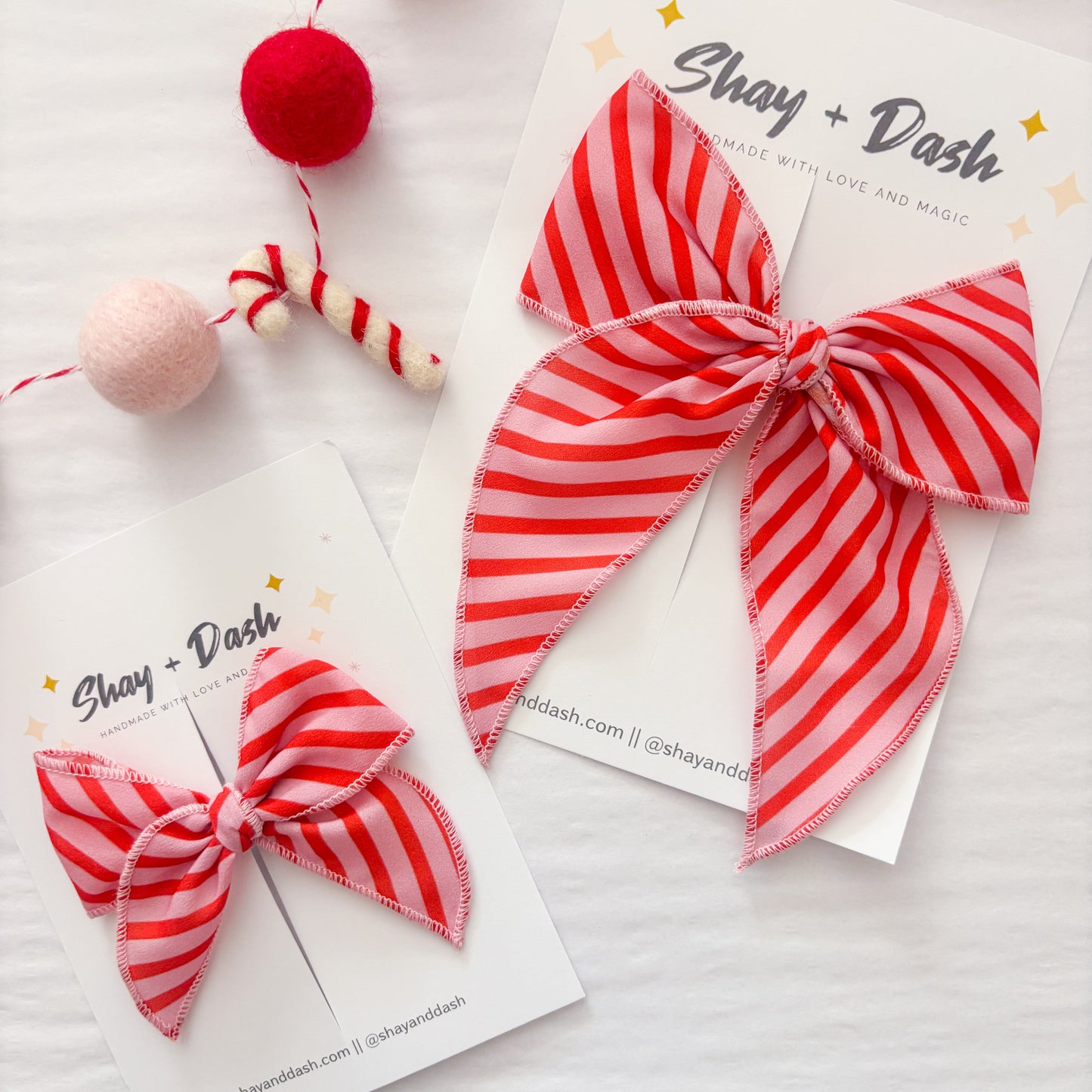 Candy Cane Stripes Bow