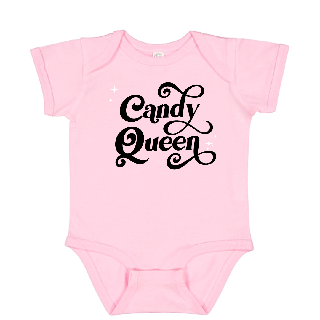 pink candy queen tee baby toddler halloween outfit trick or treating