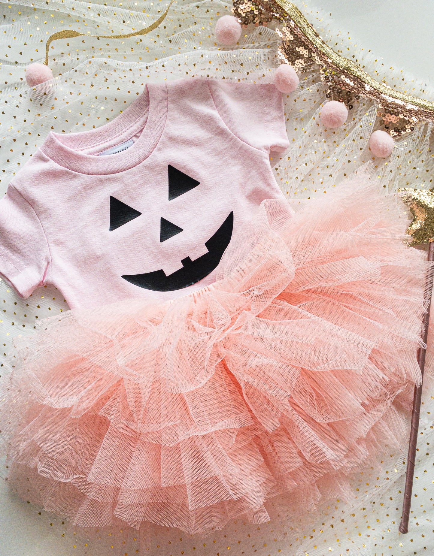 pink jack-o-lantern tee baby kids toddler outfit halloween pumpkin