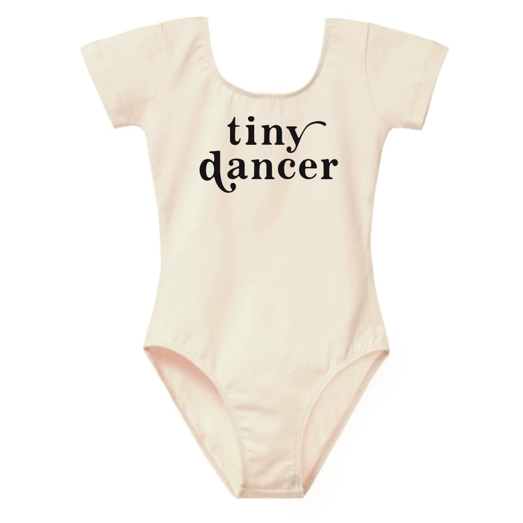 "Tiny Dancer" Baby Toddler ages 4-7 girl Cream/Black Dance Collection short sleeves bodysuit Leotard Dance Outfit Trendy Stylish Comfortable Washable Stretchy Kids Glamour Girl Boutique Style Unique Clothing; "Tiny Dancer" Ballet Bodysuit/Leotard for Baby Toddler ages 4-7 Girl Cream/Black Dance Collection Short Sleeves Bodysuit