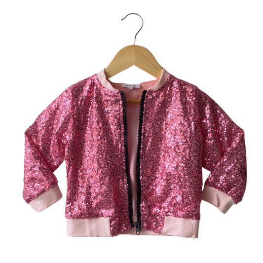 sparkle sparkly sequin pink jacket halloween fall coat kids baby toddler girl style trend