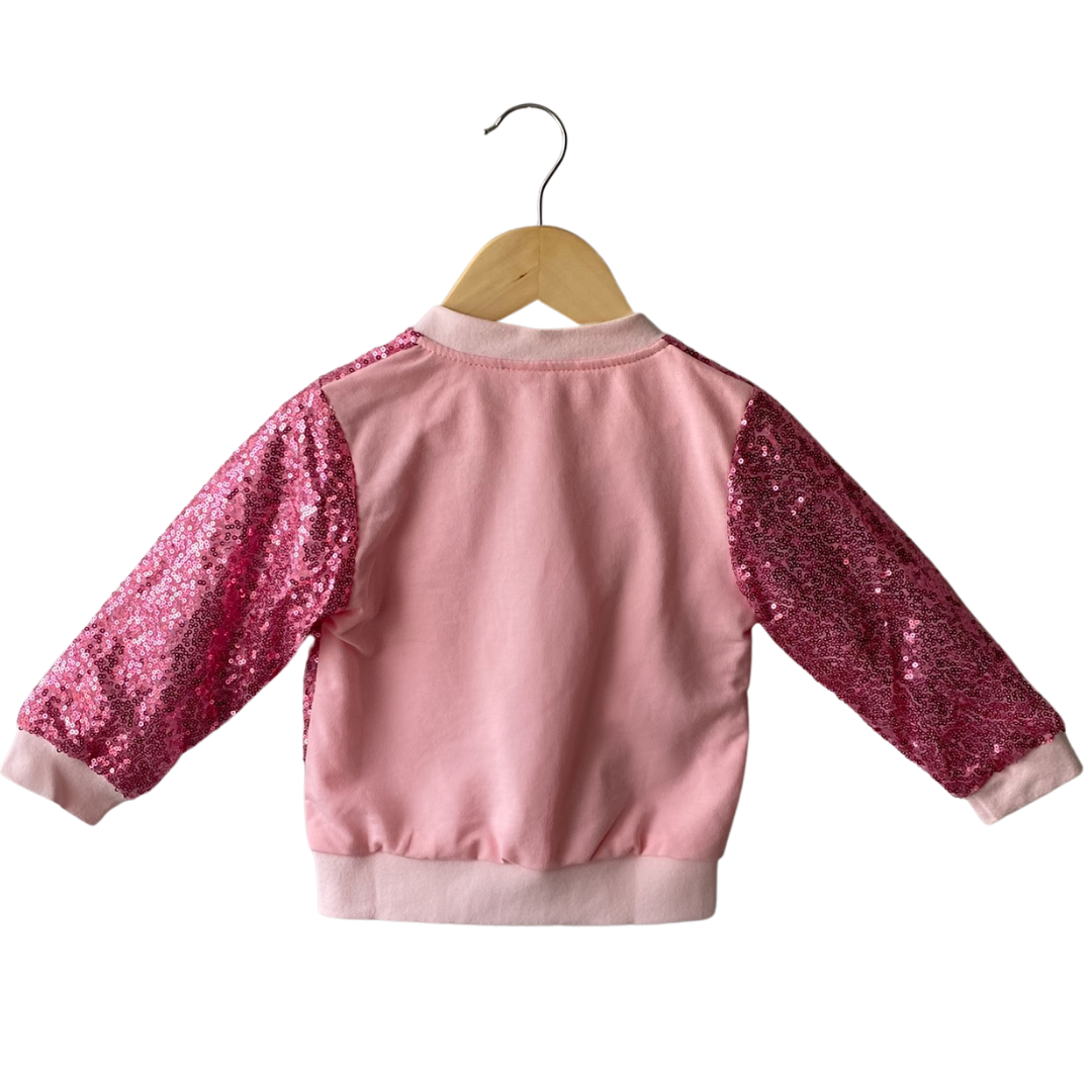 sparkle sparkly sequin pink jacket halloween fall coat kids baby toddler girl style trend