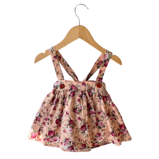 floral suspender skirt for baby and toddler girls